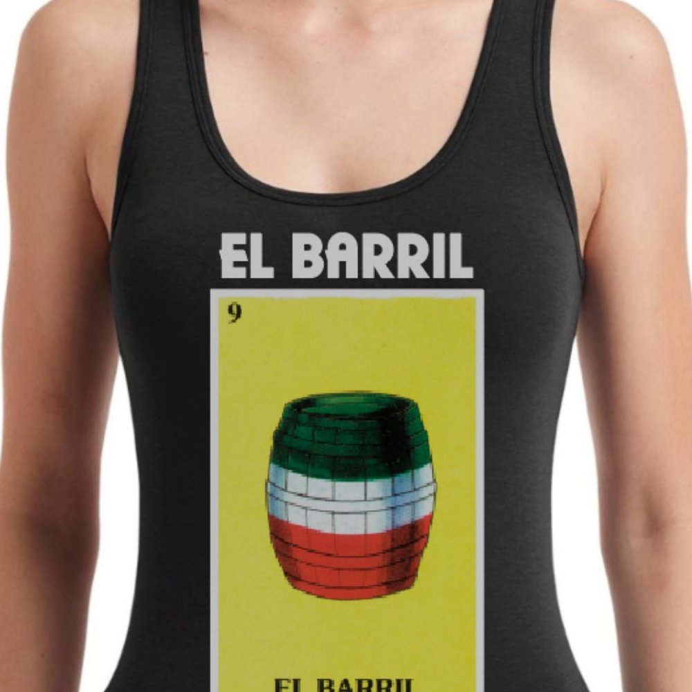 El Barril Tank Top Mexican Bingo Black